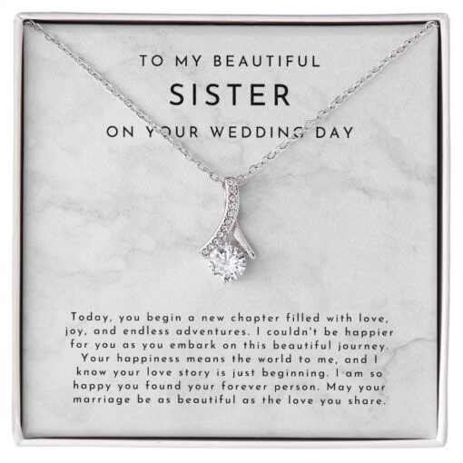 Wedding Necklace for Sister, Sister Wedding Day Gift, Sister Wedding Jewelry, Jewelry for Sister, wedding day jewelry