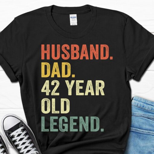 42nd Birthday Gift for Men, Husband Dad 42 Year Old Legend Shirt, 42nd Birthday Tee for Him, 42 Birthday Dad Gift