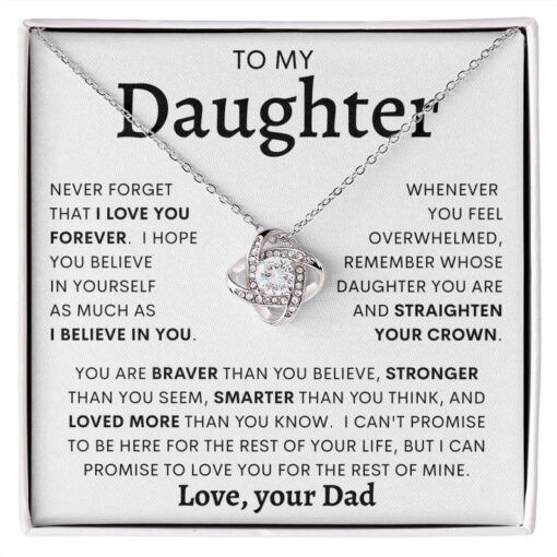 TO MY DAUGHTER from Dad Love Knot Necklace, Daughter Birthday, Gift from Dad, Dad to Daughter Gift, Daughter Father Gift