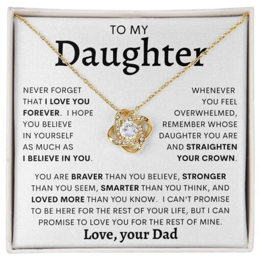 TO MY DAUGHTER from Dad Love Knot Necklace, Daughter Birthday, Gift from Dad, Dad to Daughter Gift, Daughter Father Gift