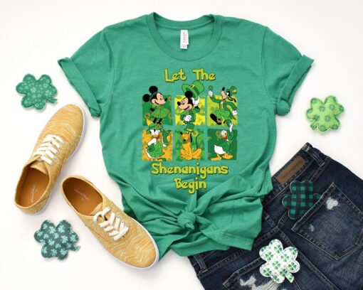 Let the Shenanigans Commence Disney Saint Patrick Family T-shirt, Magical St. Patrick's Day Fun with Irish Mickey shirt