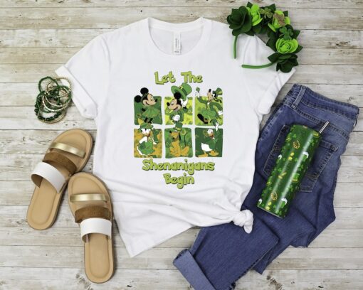 Let the Shenanigans Commence Disney Saint Patrick Family T-shirt, Magical St. Patrick's Day Fun with Irish Mickey shirt