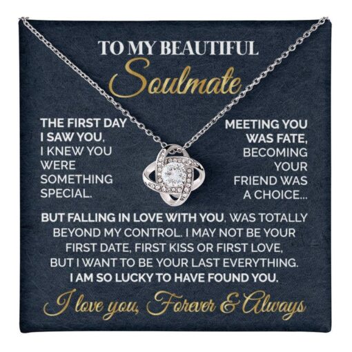 To My Beautiful Soulmate Necklace, Soulmate Gift for Her, Wife Girlfriend Gift, Anniversary Gift for Her