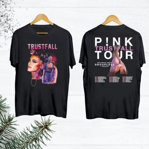 P!nk On Tour Shirt, 2023 Pink P!nk Trustfall Tour T-Shirt, P!nk Concert Merch, Pink Singer Fan Gift Shirt