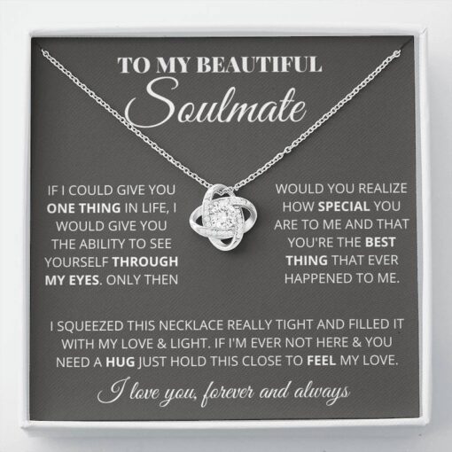 To My Beautiful Soulmate Necklace, Gift for Girlfriend Wife, Anniversary Gift Christmas Gift for Her