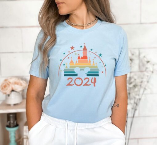 Retro Disney Castle Shirt, Mickey Epcot Shirt, Disney 2024 T-Shirt, Disneyland Shirt, Walt Disney World Shirt