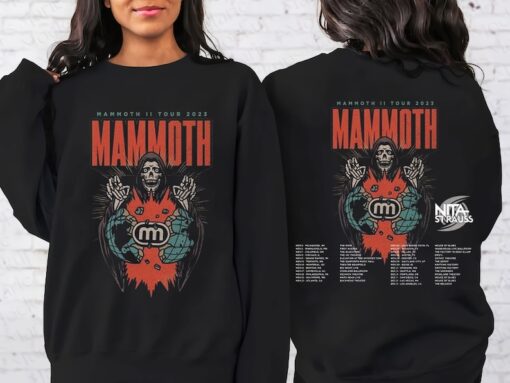 The Mammoth II Tour with Nita Strauss 2023 Tour Shirt, Mammoth WVH Band Fan Concert Shirt, Sweatshirt, Hoodie all size