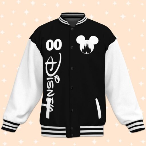 Custom Disney Castle Varsity Jacket, Adult Varsity Jacket, Personalized Disney Jacket, Baseball Team Outfit