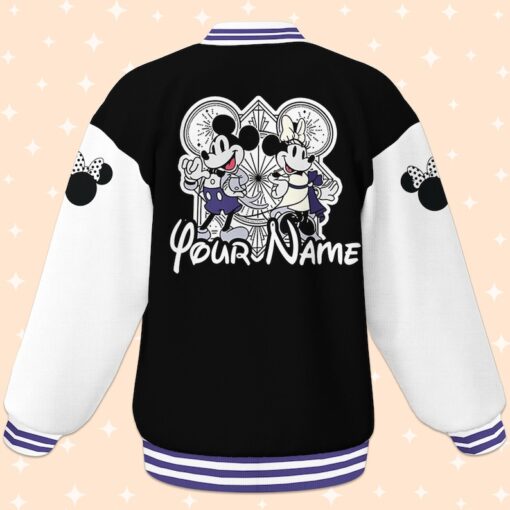 Custom Disney 100 Years Couple Minnie Varsity Jacket, Adult Varsity Jacket, Disney Jacket, Baseball Team Outfit