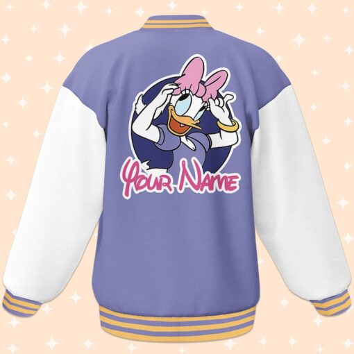 Custom Daisy Purple Varsity Jacket, Adult Varsity Jacket, Personalized Disney Jacket, Daisy Jacket, Baseball Outfit