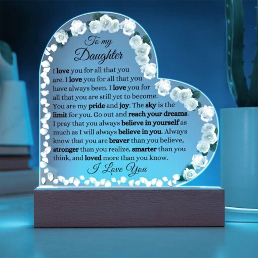 Daughter Acrylic Plaque, To my Daughter gifts ideas, Daughter Christmas gifts, Unique Daughter Birthday gift