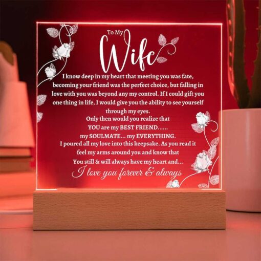 Wife Square Plaque- Keepsake- You are my Everything