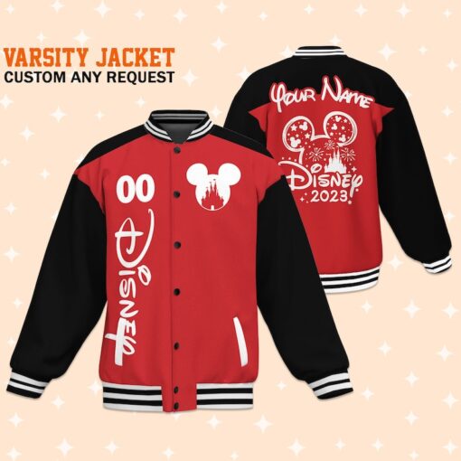 Custom Mickey Disney Varsity Jacket, Adult Varsity Jacket, Personalized Disney Jacket, Baseball Team Outfit