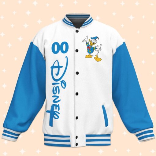 Custom Disney Family Vacation Donald Varsity Jacket, Adult Varsity Jacket, Personalized Jacket, Baseball Team Outfit