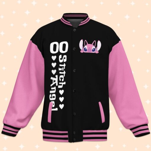 Custom Stitch and Angel Couple Angel Varsity Jacket, Adult Varsity Jacket, Personalized Jacket, Baseball Team Outfit