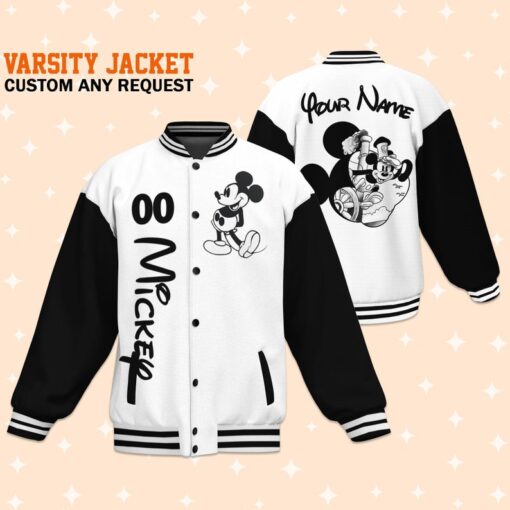 Custom Mickey Classic Varsity Jacket, Adult Varsity Jacket, Personalized Disney Jacket, Baseball Team Outfit