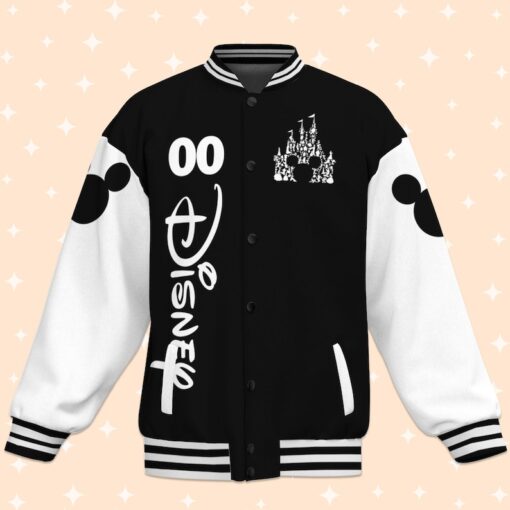 Custom Disney Character Castle Varsity Jacket, Adult Varsity Jacket, Personalized Disney Jacket,Baseball Team Outfit