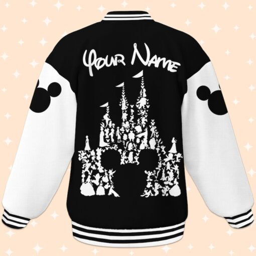 Custom Disney Character Castle Varsity Jacket, Adult Varsity Jacket, Personalized Disney Jacket,Baseball Team Outfit