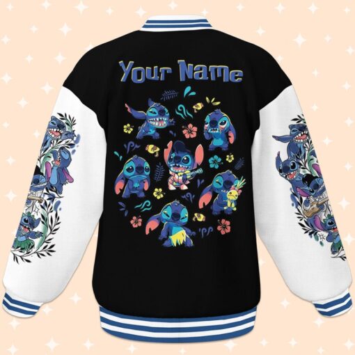 Custom Stitch Black Varsity Jacket, Adult Varsity Jacket, Personalized Disney Jacket, Baseball Team Outfit