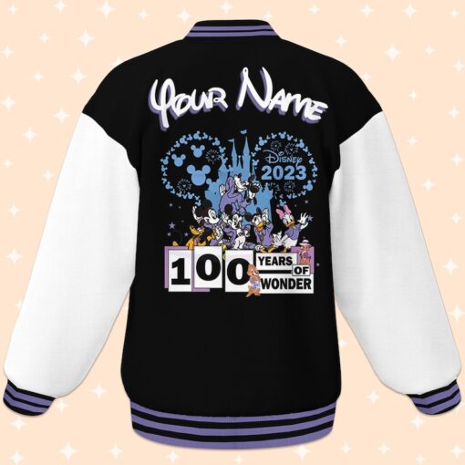 Custom Disney 100 Years Varsity Jacket, Adult Varsity Jacket, Personalized Disney Jacket, Baseball Team Outfit