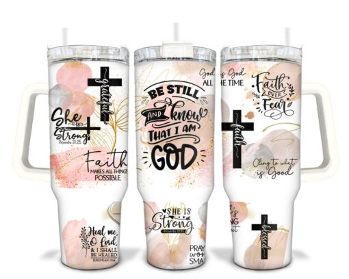 Faith Affirmations God Sublimated 40oz Quencher Tumbler