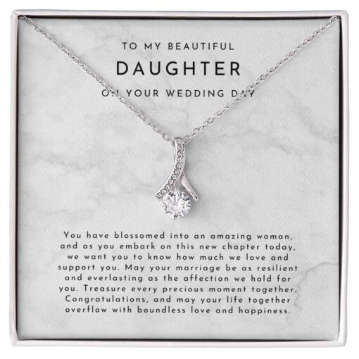 To My Daughter Wedding Necklace, Daughter Necklace from Parents, Unique Daughter Gift, Wedding Day Gift Daughter