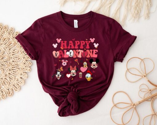 Happy Valentine Mickey And Friends Shirt, Valentine Disney Characters Shirt, Disney Love Shirt, Valentine's Day Shirt