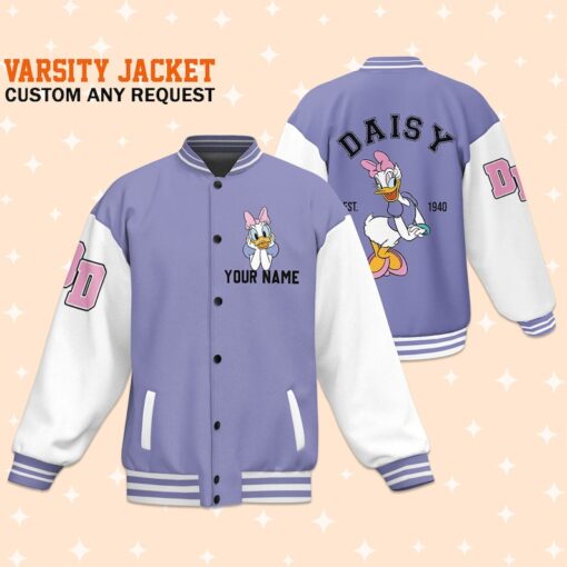 Personalize Disney Vintage Daisy Duck, For disney fan, Custom Disney Jacket, Matching Baseball Team Outfit