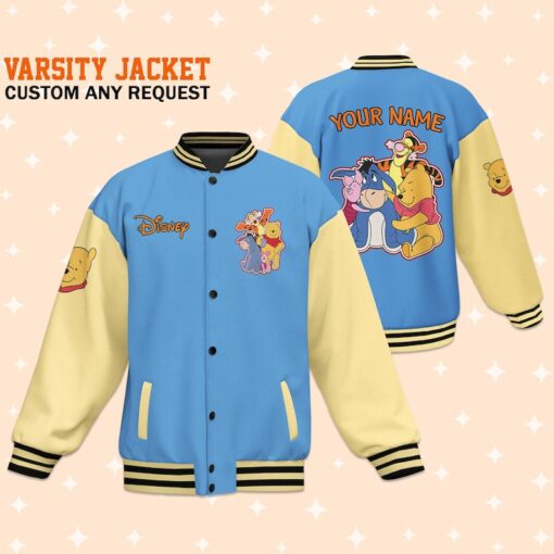 Personalize Winnie The Pooh And Friends, Disney Varsity Jacket, Adult Varsity Jacket, Uniform Varsity