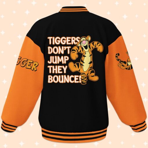 Personalize Winnie The Pooh Tiggers Don't Jump They Bounce Black, Disney Varsity Jacket, Adult Varsity Jacket