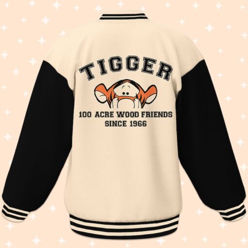 Personalize Winnie The Pooh Tigger 100 Acre Wood Friends, Disney Varsity Jacket, Adult Varsity Jacket, Uniform Varsity