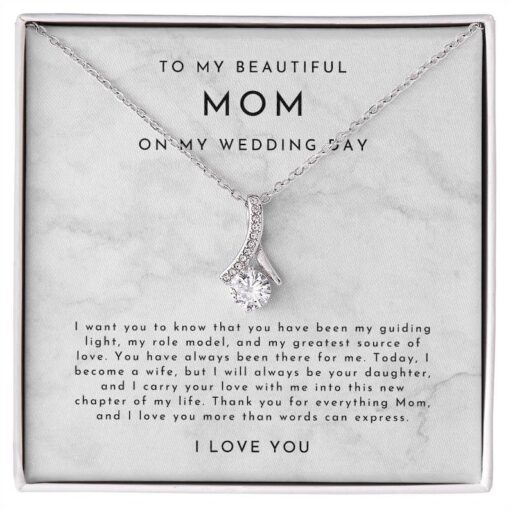 Mother Of The Bride Necklace, To My Mom On My Wedding Day Gift, Gift For Mom From Bride, Mother Of The Bride Gift