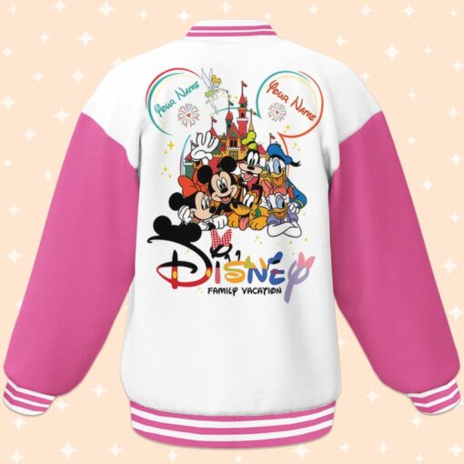 Custom Disney Family Vacation Minnie Varsity Jacket, Adult Varsity Jacket, Personalized Jacket, Baseball Team Outfit