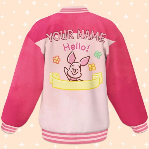 Custom Piglet Fun Varsity Jacket, Adult Varsity Jacket, Personalized Disney Jacket, Baseball Team Outfit