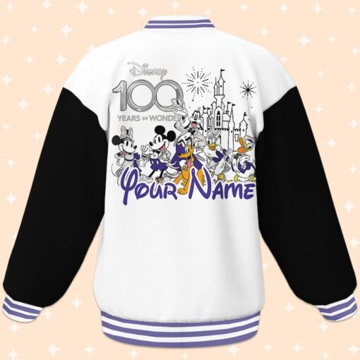 Custom Disney 100 Years Team Varsity Jacket, Adult Varsity Jacket, Personalized Disney Jacket, Baseball Team Outfit