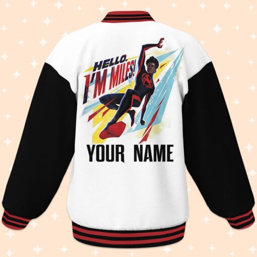 Custom Spiderman Miles Morales Toon Varsity Jacket, Adult Varsity Jacket, Personalized Jacket, Baseball Team Outfit