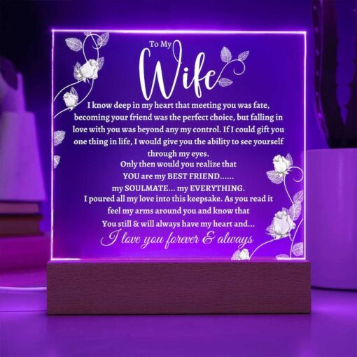 Wife Square Plaque- Keepsake- You are my Everything