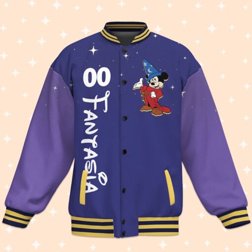 Custom Mickey Fantasia Varsity Jacket, Adult Varsity Jacket, Personalized Disney Jacket, Baseball Team Outfit