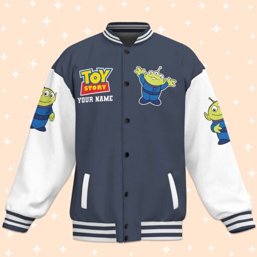 Personalize Toy Story Aliens OOOOH Yeah Varsity Jacket, Adult Varsity Jacket, Baseball Team Outfit