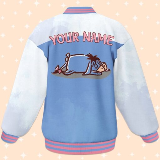 Custom Eeyore Fun Varsity Jacket, Adult Varsity Jacket, Personalized Disney Jacket, Baseball Team Outfit