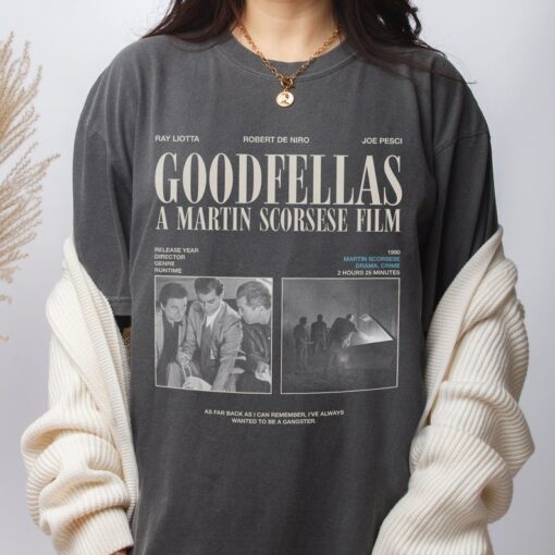 Goodfellas Movie T-Shirt, Retro Martin Scorcese Gangster Mafia Film Graphic Tee Shirt