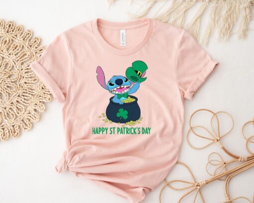 Happy St Patrick's Day Stitch Shirt, Disney Stitch Shamrock T-Shirt, Patrick's Day Shirt, Disney Shamrock Shirt