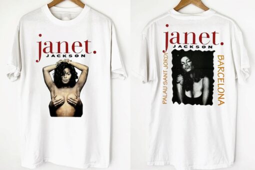 Janet Jackson Palau Sant Jordi Barcelona Tour 1995 TShirt, Janet Jackson World Tour Barcelona Shirt