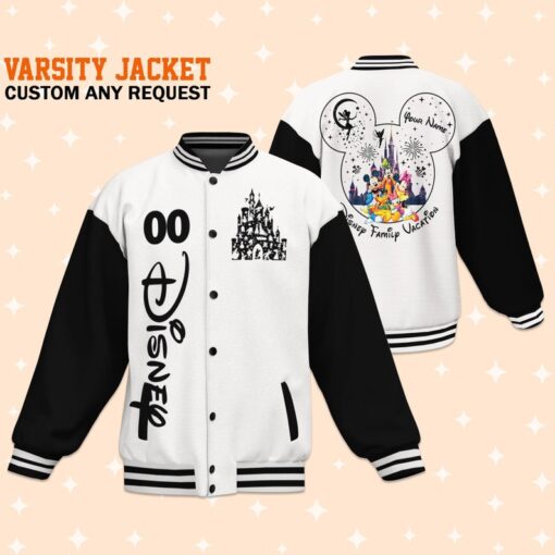 Custom Disney Trip Family Varsity Jacket, Adult Varsity Jacket, Personalized Disney Jacket, Baseball Team Outfit