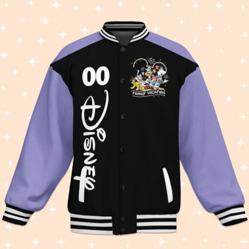 Custom Disney Trip Purple Varsity Jacket, Adult Varsity Jacket, Personalized Disney Jacket, Baseball Team Outfit