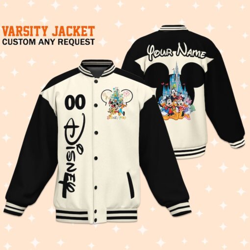 Custom Disney Trip Fun Varsity Jacket, Adult Varsity Jacket, Personalized Disney Jacket, Baseball Team Outfit