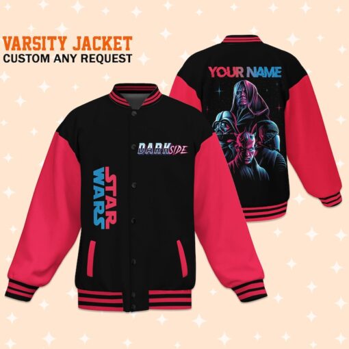 Personalize Star Wars Darth Side, Unisex Baseball Outfit, varsity jacket Matching Baseball Team Outfit