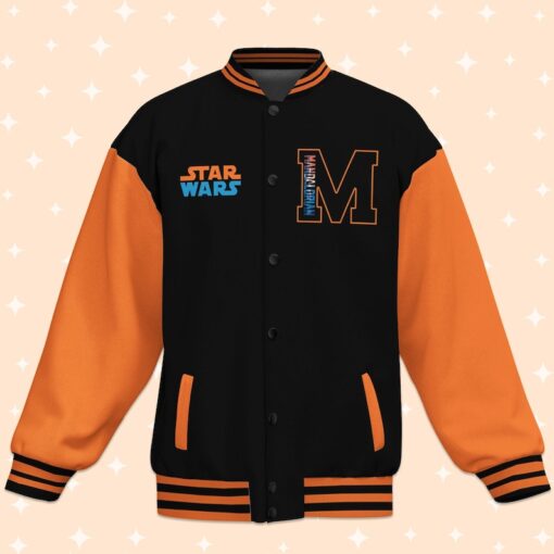 Personalize Star Wars Mandalorian, Unisex Baseball Outfit, varsity jacket Matching Baseball Team Outfit