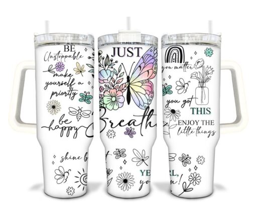 Positive Affirmations Sublimated 40oz Quencher Tumbler