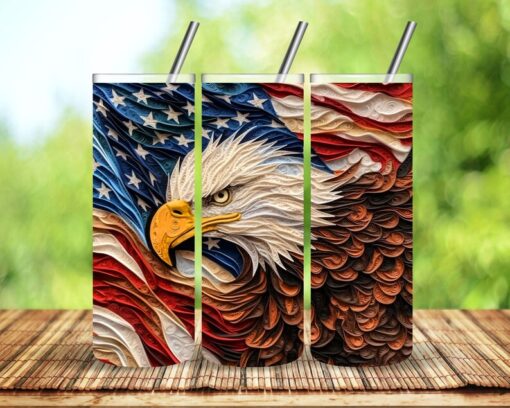 3D Eagle 20 ounce Sublimation Tumbler